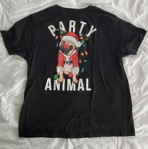 Party Animal Festive Pug Chriatmas Tee (funny)